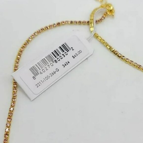 CLEARANCE Gorjana Blush Pink Crystal Lexi Gold Necklace - Picture 7 of 7